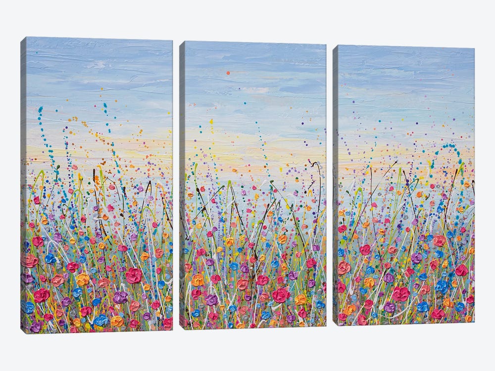 Vibrant Meadow by Olga Tkachyk 3-piece Canvas Print
