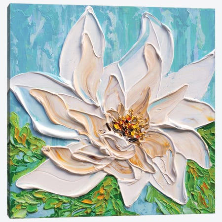 White Magnolia Canvas Print #OTK34} by Olga Tkachyk Art Print