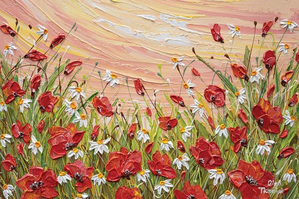Olga Tkachyk: Poppies At Dusk by Olga Tkachyk