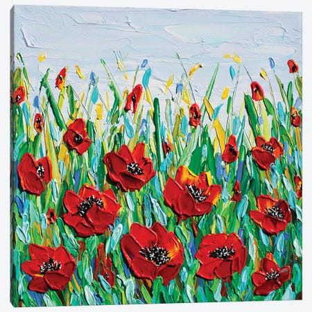 Poppies Canvas Print #OTK40} by Olga Tkachyk Art Print