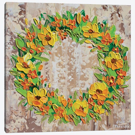 Fall Wreath Canvas Print #OTK41} by Olga Tkachyk Canvas Print