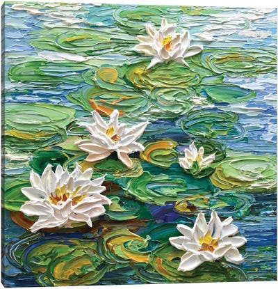 Waterlilies Pond III Canvas Art Print - Water Lilies Collection