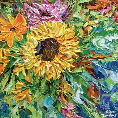 Sunflower In The Garden by Olga Tkachyk canvas print