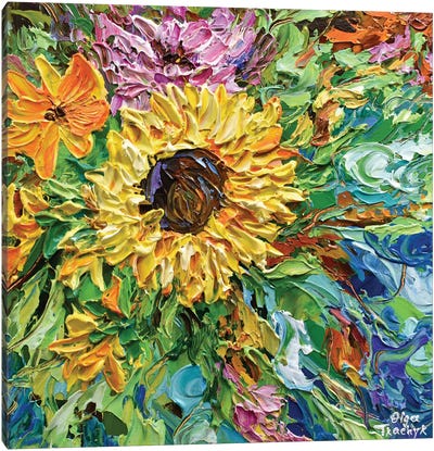 Sunflower In The Garden Canvas Art Print - Olga Tkachyk
