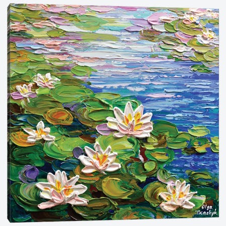 Waterlilies Pond II Canvas Print #OTK48} by Olga Tkachyk Art Print