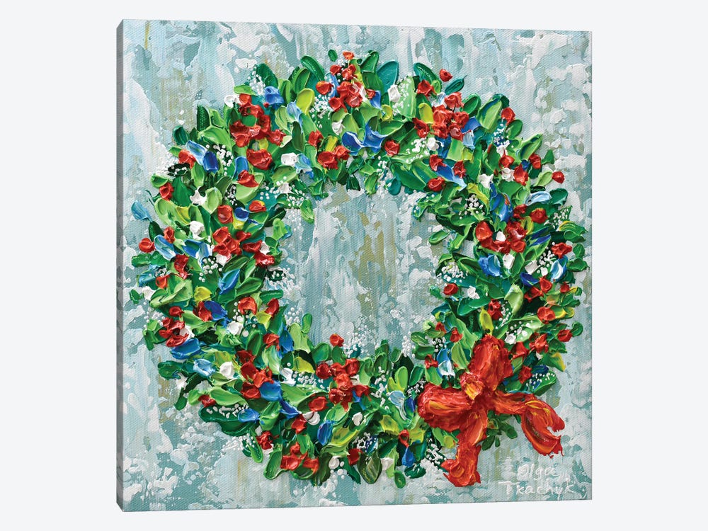 Christmas Wreath by Olga Tkachyk 1-piece Canvas Wall Art