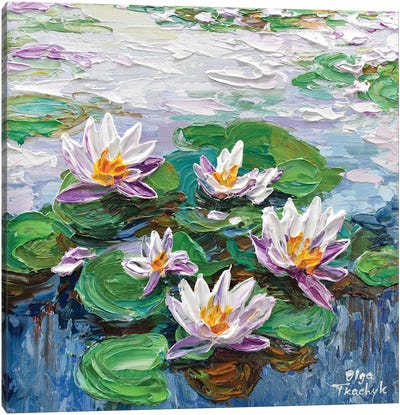 Water Lilies Pond Canvas Art Print - Pond Art