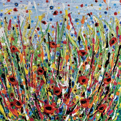 Poppy Meadow II by Olga Tkachyk framed canvas print