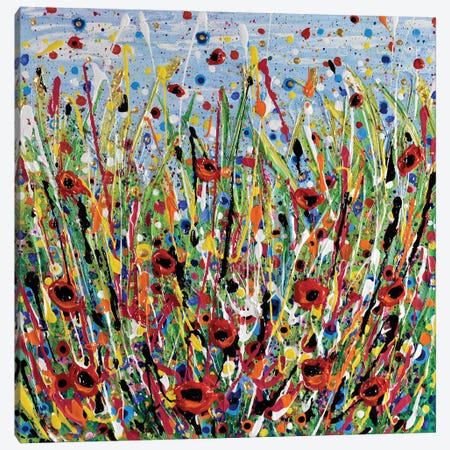Poppy Meadow II Canvas Print #OTK52} by Olga Tkachyk Canvas Art