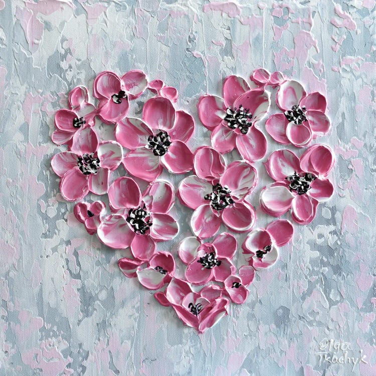 Pink Floral Heart