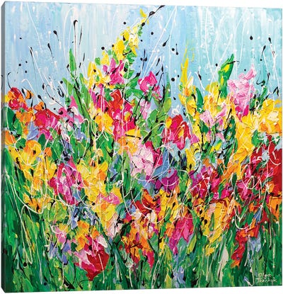 Sun Kissed Flowers Canvas Art Print - Olga Tkachyk