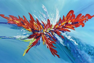 Red Passion Flower by Olga Tkachyk framed canvas print