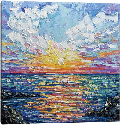 Sea Sunset Canvas Art Print - Olga Tkachyk