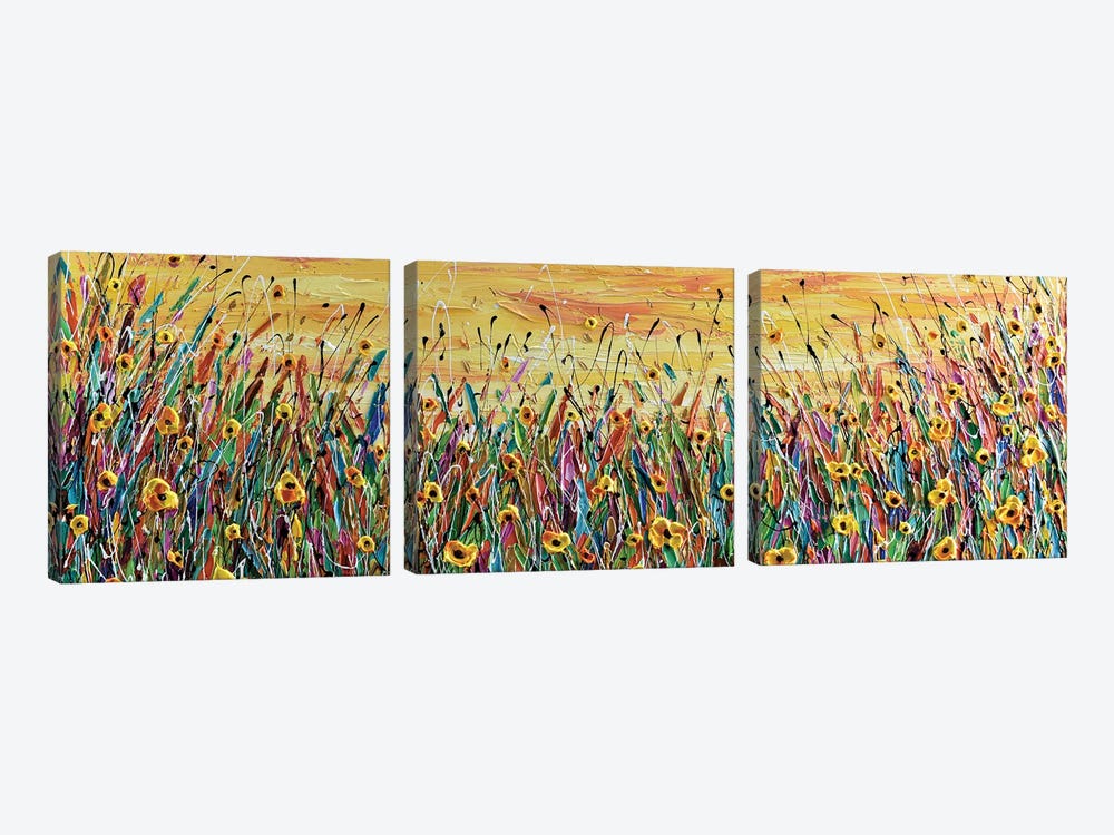 Wildflower Meadow by Olga Tkachyk 3-piece Canvas Print