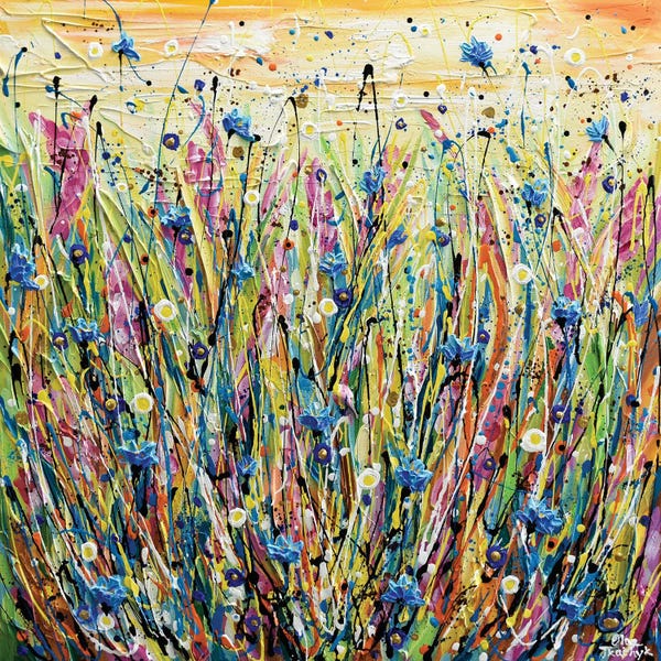 Olga Tkachyk: Corn Flower Field by Olga Tkachyk
