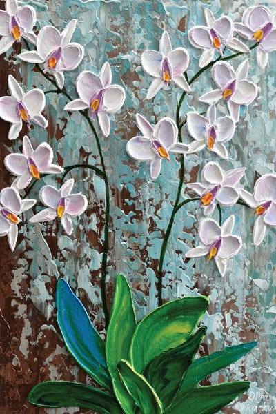 White Orchid by Olga Tkachyk framed canvas print