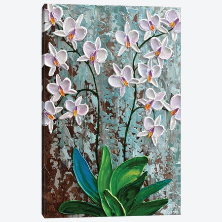White Orchid Canvas Print #OTK78} by Olga Tkachyk Canvas Artwork