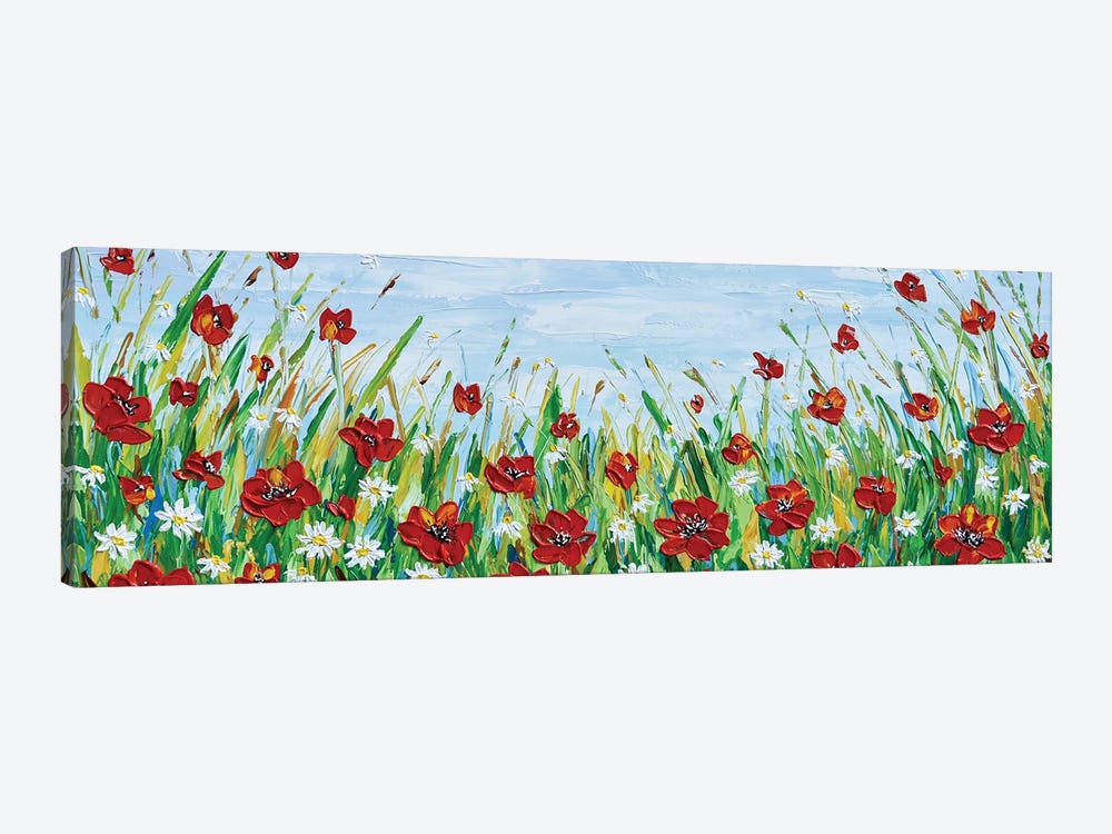 Poppy And Daisy Meadow by Olga Tkachyk 1-piece Canvas Art