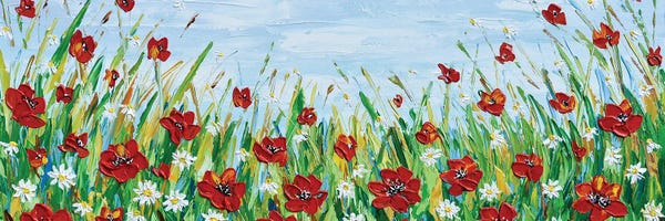 Olga Tkachyk: Poppy And Daisy Meadow by Olga Tkachyk
