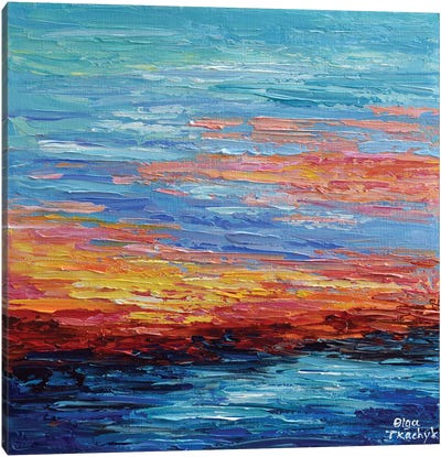 Teal Sunset Canvas Art Print - Olga Tkachyk