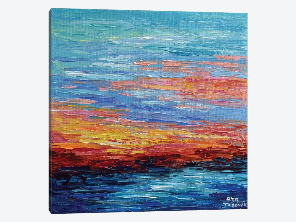 Teal Sunset by Olga Tkachyk 1-piece Canvas Artwork