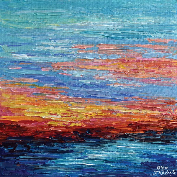 Olga Tkachyk: Teal Sunset by Olga Tkachyk