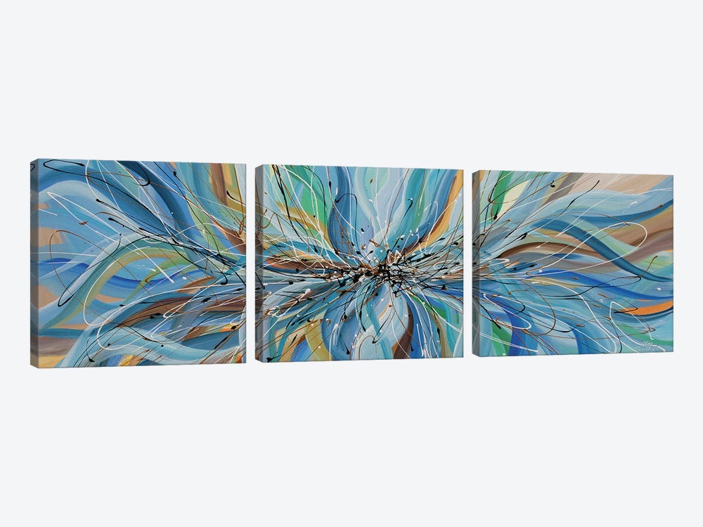 Blue Passion Flower by Olga Tkachyk 3-piece Art Print