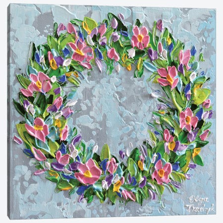 Spring Wreath Canvas Print #OTK98} by Olga Tkachyk Canvas Art