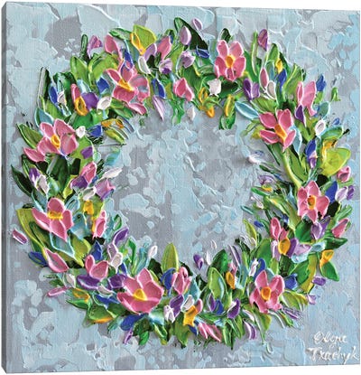 Spring Wreath Canvas Art Print - Olga Tkachyk
