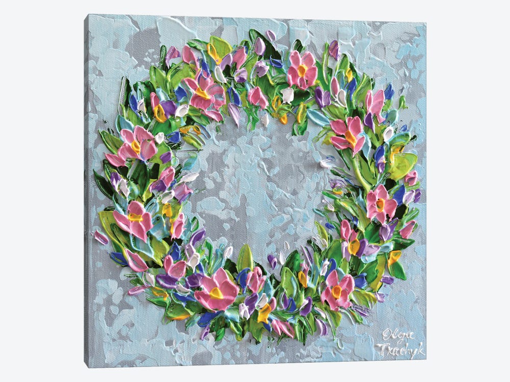 Spring Wreath by Olga Tkachyk 1-piece Canvas Art