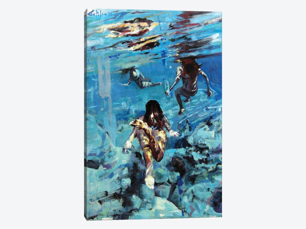 Diving The Ocean I by Marco Ortolan 1-piece Canvas Print