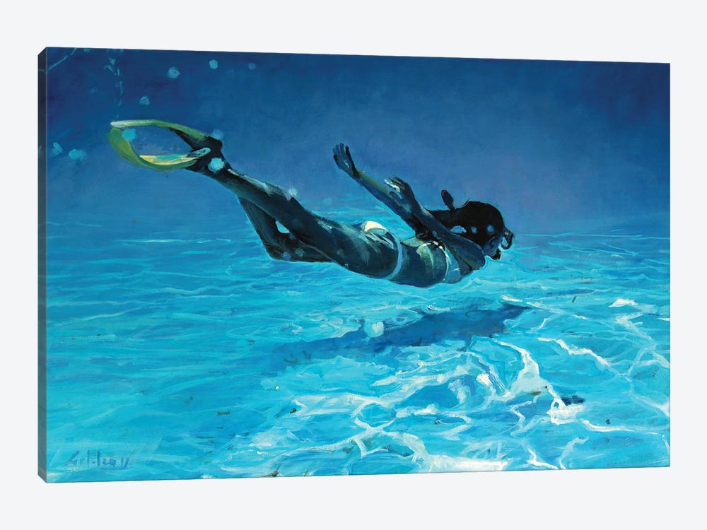 Diving The Ocean II by Marco Ortolan 1-piece Canvas Art