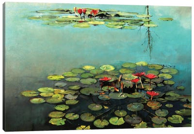 Waterlilies Canvas Art Print - Marco Ortolan