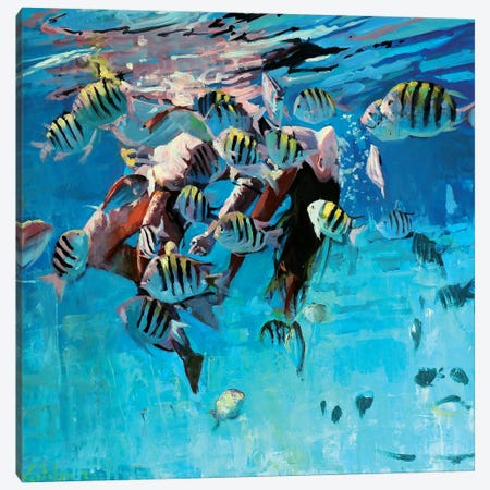Dancing Underwater IV Canvas Print #OTL33} by Marco Ortolan Art Print