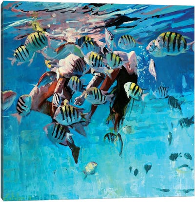 Dancing Underwater IV Canvas Art Print - Marco Ortolan