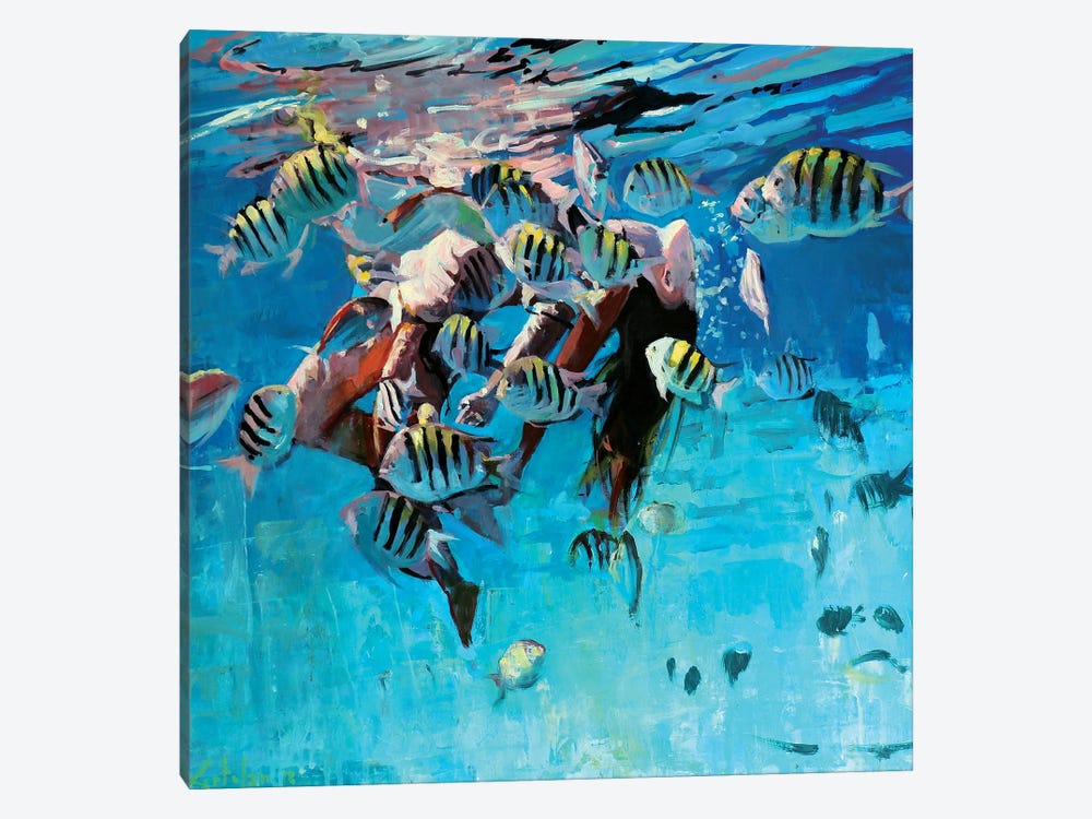 Dancing Underwater IV by Marco Ortolan 1-piece Canvas Artwork