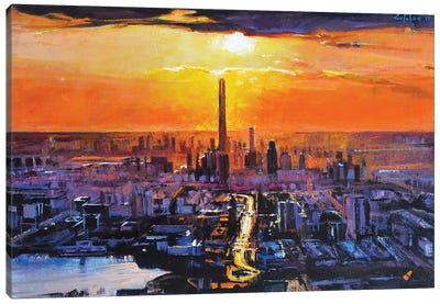 Sunset City Canvas Art Print - Marco Ortolan