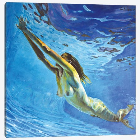 Diving The Ocean V Canvas Print #OTL40} by Marco Ortolan Canvas Artwork
