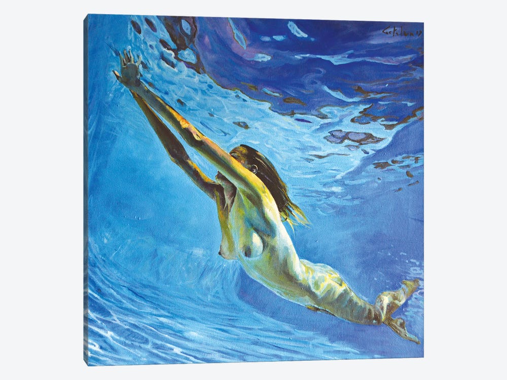 Diving The Ocean V by Marco Ortolan 1-piece Canvas Artwork