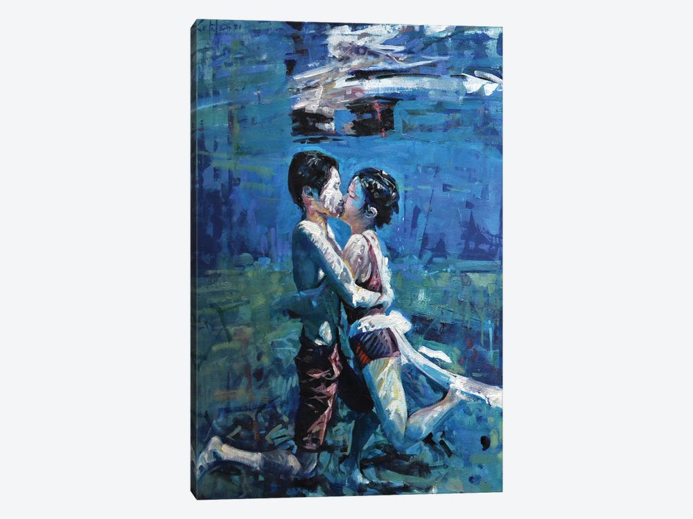 Kissing Underwater V by Marco Ortolan 1-piece Canvas Artwork
