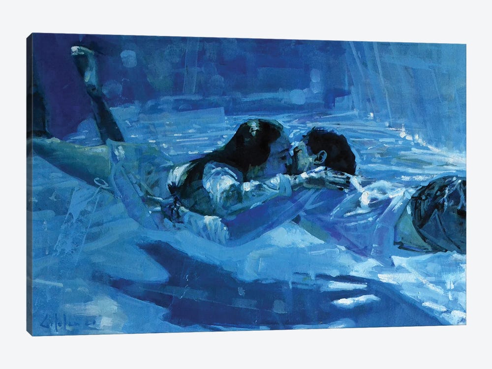 Kissing Underwater VII by Marco Ortolan 1-piece Canvas Print