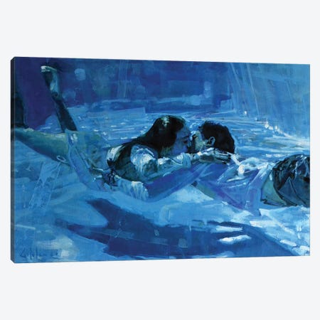 Kissing Underwater VII Canvas Print #OTL76} by Marco Ortolan Canvas Art