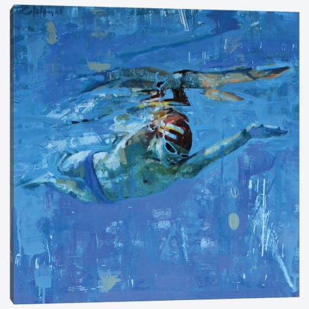 The Swimmer Canvas Print #OTL85} by Marco Ortolan Art Print