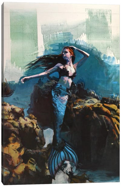 The Mermaid Canvas Art Print - Marco Ortolan