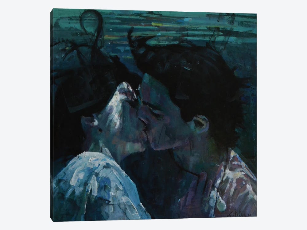 The Kiss Underwater by Marco Ortolan 1-piece Canvas Print
