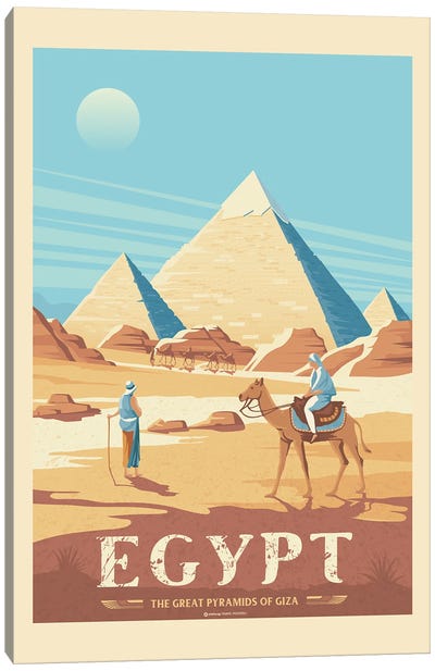 Egypt Giza Pyramids Africa Travel Posters Canvas Art Print - Ancient Wonders