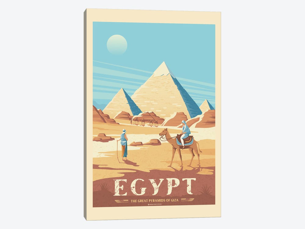 Egypt Giza Pyramids Africa Travel Posters by Olahoop Travel Posters 1-piece Canvas Artwork