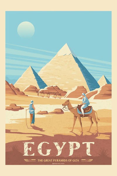 Olahoop Travel Posters: Egypt Giza Pyramids Africa Travel Posters by Olahoop Travel Posters