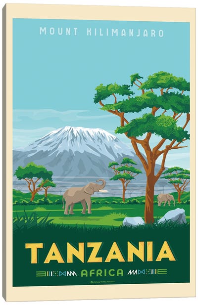 Tanzania Mount Kilimanjaro Travel Poster Canvas Art Print - Olahoop Travel Posters