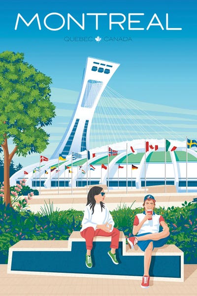 Olahoop Travel Posters: Montreal Quebec Travel Poster by Olahoop Travel Posters